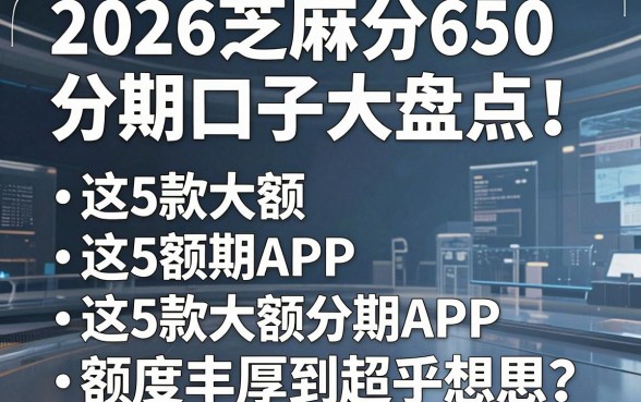 2026芝麻分650分期口子大盘点!这5款大额分期APP,额度丰厚到超乎想象!