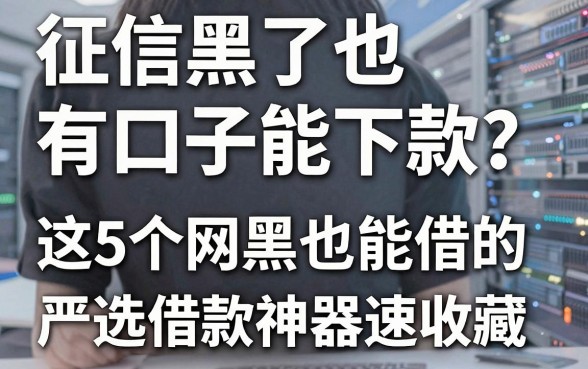 征信黑了也有口子能下款?这5个网黑也能借的严选借款神器速收藏!