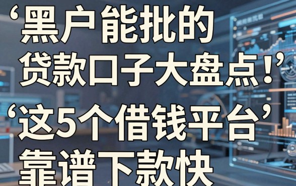 黑户能批的贷款口子大盘点!这5个借钱平台靠谱下款快