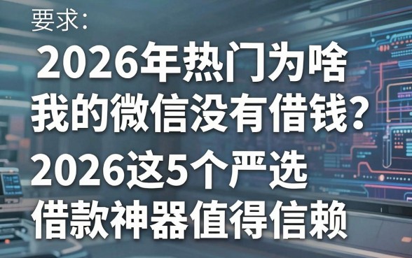 2026年热门为啥我的微信没有借钱?2026这5个严选借款神器值得信赖!