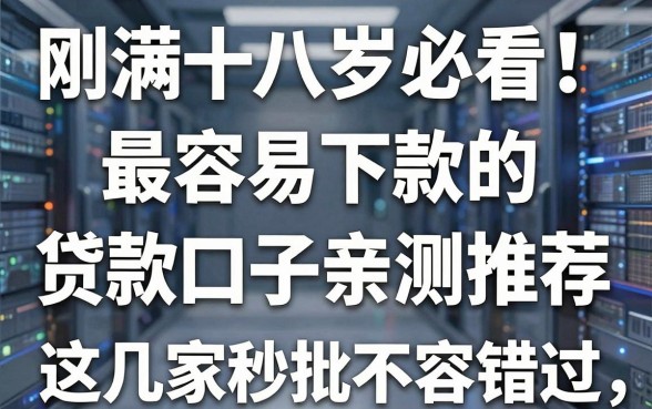 刚满十八岁必看!最容易下款的贷款口子亲测推荐,这几家秒批不容错过
