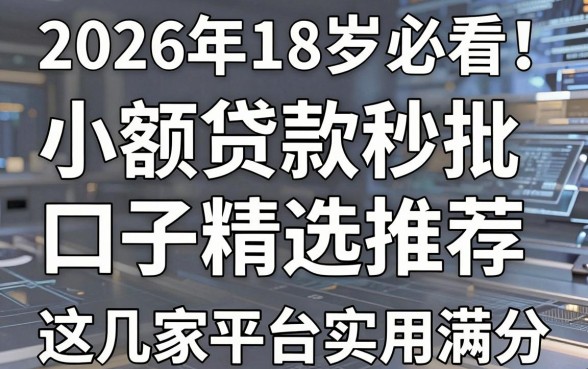 2026年18岁必看!小额贷款秒批口子精选推荐,这几家平台实用满分!