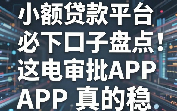 小额贷款平台必下口子盘点:这几家闪电审批APP真的稳!