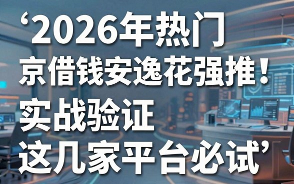 2026年热门京东借钱安逸花强推!实战验证这几家平台必试