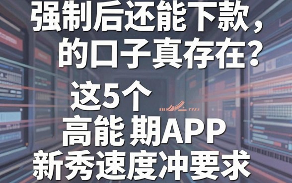 强制后还能下款的口子真存在?这5个高能分期APP新秀速度冲!