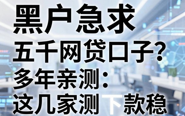 黑户急求五千网贷口子?多年亲测这几家下款稳!
