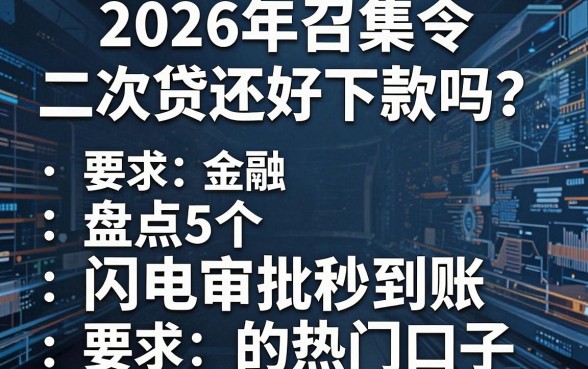 2026年召集令二次贷还好下款吗?盘点5个闪电审批秒到账的热门口子
