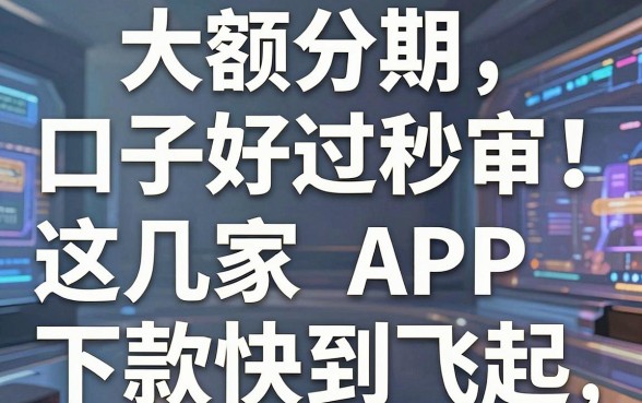 大额分期口子好过秒审!这几家APP下款快到飞起