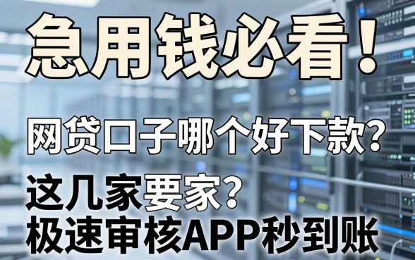 急用钱必看!网贷口子哪个好下款?这几家极速审核APP秒到账!