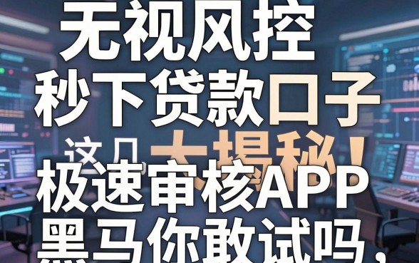 无视风控秒下贷款口子大揭秘!这几家极速审核APP黑马你敢试吗?