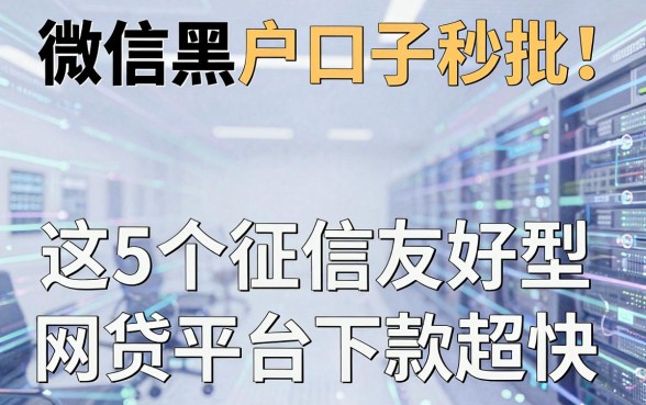 微信黑户口子秒批！这5个征信友好型网贷平台下款超快