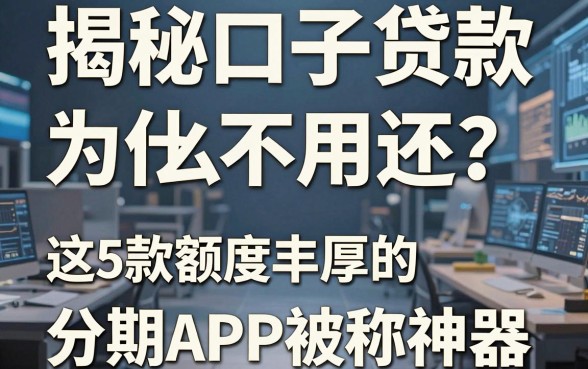 揭秘口子贷款为什么不用还？这5款额度丰厚的分期APP被称神器