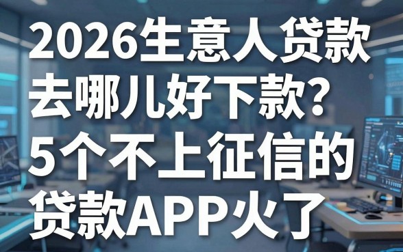 2026生意人贷款去哪儿好下款?这5个不上征信的贷款APP火了
