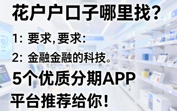 花户户口子哪里找?5个优质分期APP平台推荐给你!