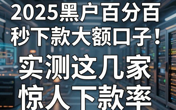 2025黑户百分百秒下款大额口子！实测这几家惊人下款率