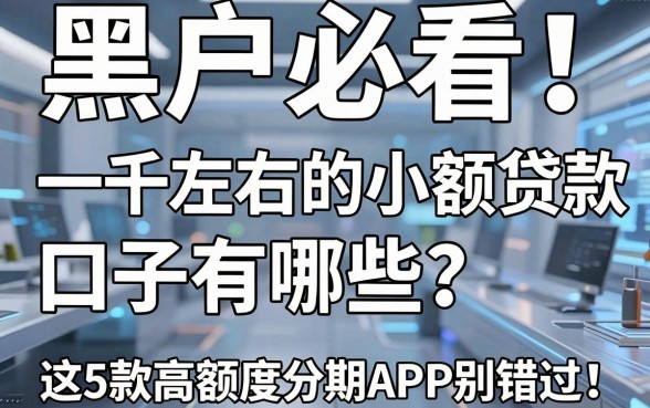 黑户必看!一千左右的小额贷款口子有哪些?这5款高额度分期APP别错过!