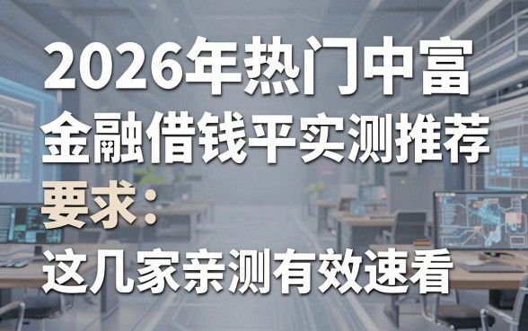 2026年热门中富金融借钱平台实测推荐，这几家亲测有效速看！