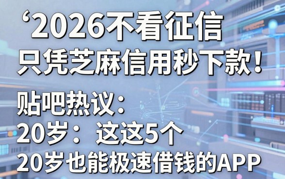 2026不看征信只凭芝麻信用秒下款!贴吧热议这5个20岁也能极速借钱的APP