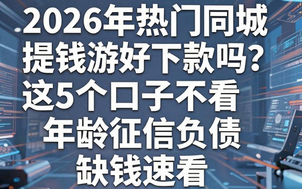 2026年热门同城提钱游好下款吗?这5个口子不看年龄征信负债,缺钱速看