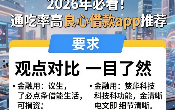 2026年必看!通吃率高的良心借款app推荐,观点对比一目了然