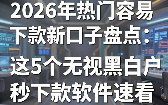 2026年热门容易下款的新口子盘点：这5个无视黑白户秒下款软件速看