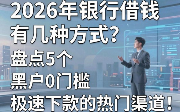 2026年银行借钱有几种方式?盘点5个黑户0门槛极速下款的热门渠道
