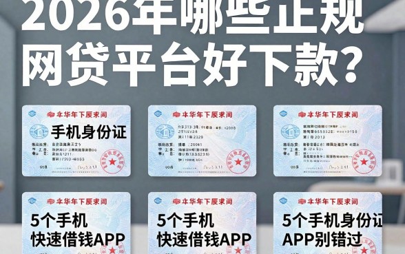 2026年哪些正规网贷平台好下款?这5个手机身份证快速借钱APP别错过