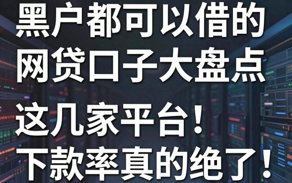 黑户都可以借的网贷口子大盘点,这几家平台下款率真的绝了!