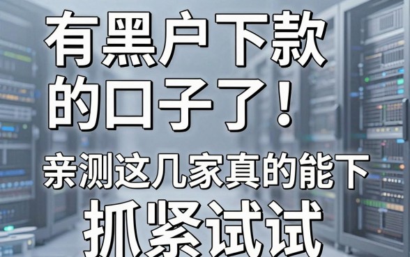 有黑户下款的口子了！亲测这几家真的能下，抓紧试试