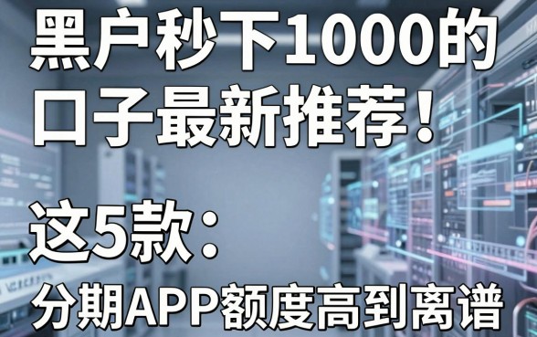黑户秒下1000的口子最新推荐!这5款分期APP额度高到离谱