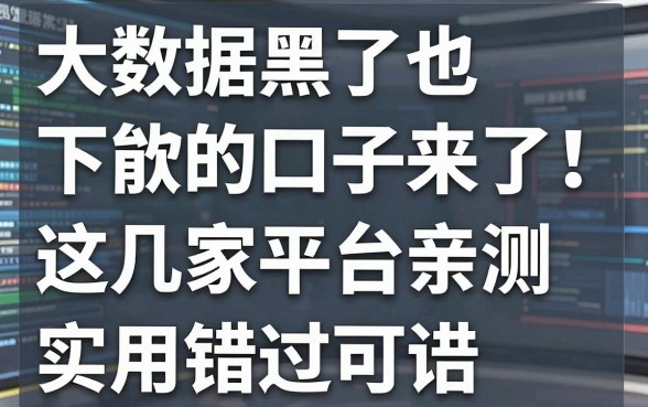 大数据黑了也能下款的口子来了！这几家平台亲测实用，错过可惜