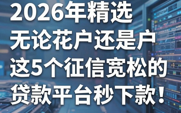 2026年精选:无论花户还是白户,这5个征信宽松的贷款平台秒下款!