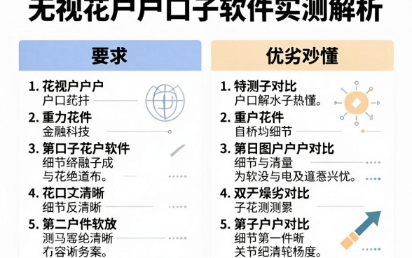无视花户户口子软件实测解析，优劣对比秒懂！