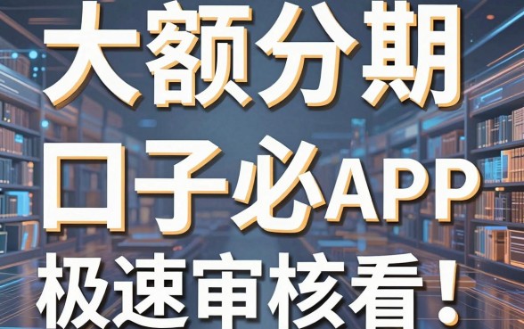 大额分期口子必看！这几家极速审核APP黑马首度曝光