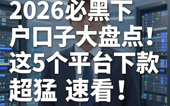 2026必下黑户口子大盘点!这5个平台下款超猛速看