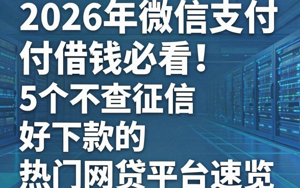 2026年微信支付借钱必看!5个不查征信、好下款的热门网贷平台速览