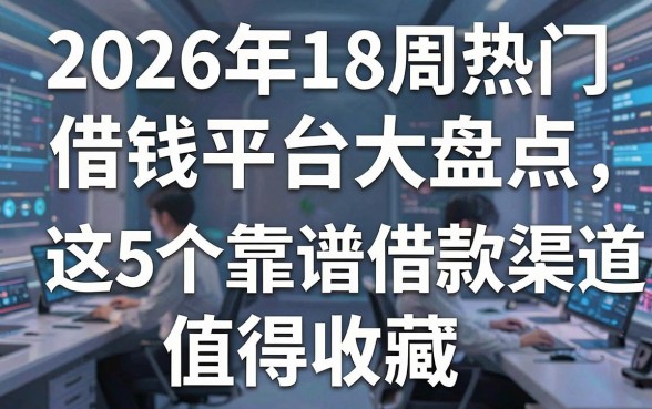 2026年18周热门借钱平台大盘点,这5个靠谱借款渠道值得收藏!