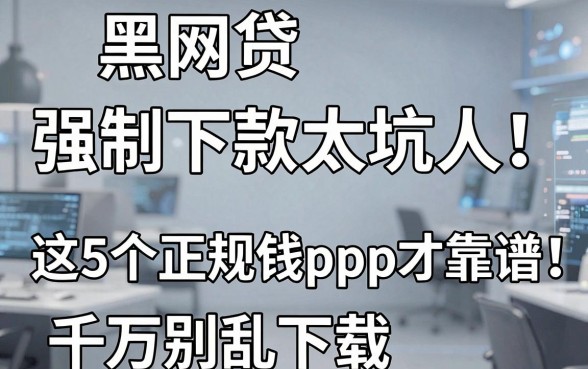 黑网贷强制下款太坑人!这5个正规借钱App才靠谱,千万别乱下载