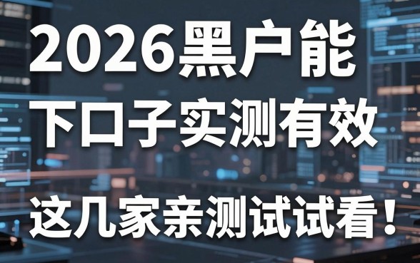 2026黑户能下的口子实测有效,这几家亲测推荐试试看!