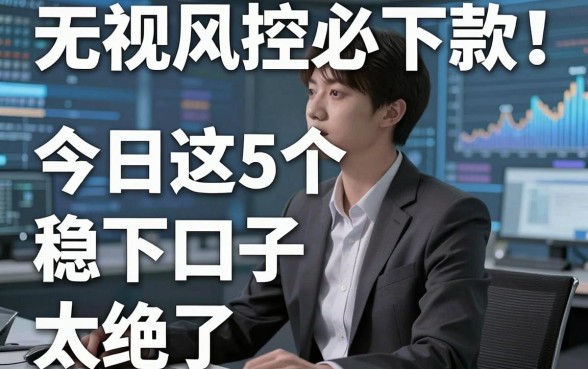 无视风控必下款!今日这5个稳下口子太绝了,速撸