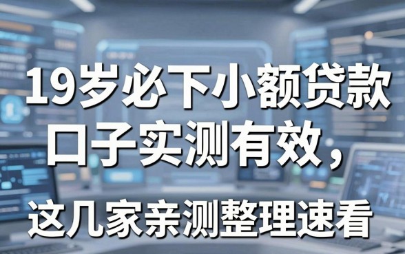 19岁必下小额贷款口子实测有效,这几家亲测整理速看