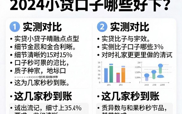 2024小贷口子哪些好下?实测对比,这几家秒到账!