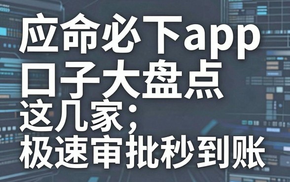 应命必下app口子大盘点,这几家极速审批秒到账!