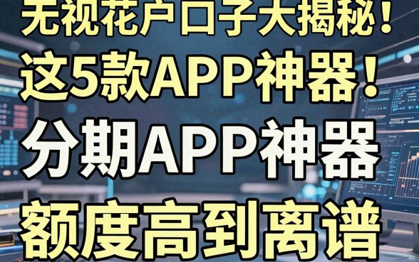 无视花户口子大揭秘!这5款分期APP神器,额度高到离谱!