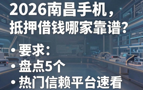 2026南昌手机抵押借钱哪家靠谱？盘点5个热门信赖平台速看