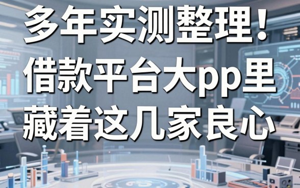 多年实测整理!这份借款平台大全app里藏着这几家良心平台