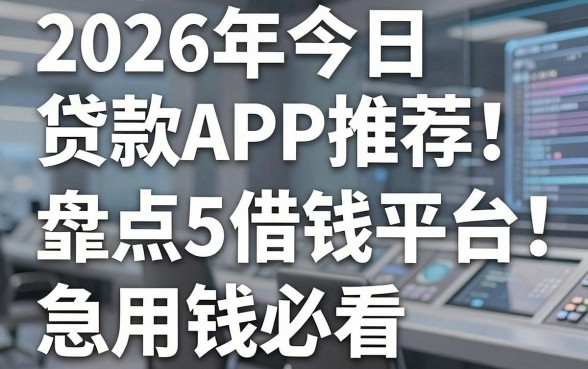 2026年今日贷款APP推荐！盘点5个靠谱借钱平台，急用钱必看