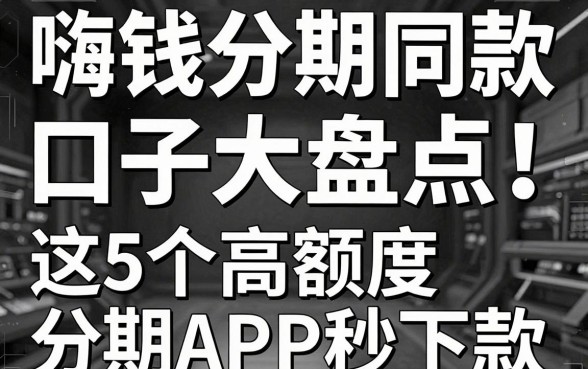 无视黑白,嗨钱分期同款口子大盘点!这5个高额度分期APP秒下款