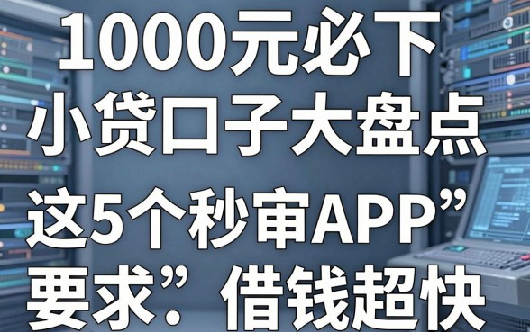 1000元必下小贷口子大盘点,这5个秒审APP借钱超快!