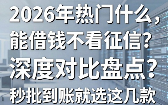 2026年热门什么软件能借钱不看征信?深度对比盘点,秒批到账就选这几款!